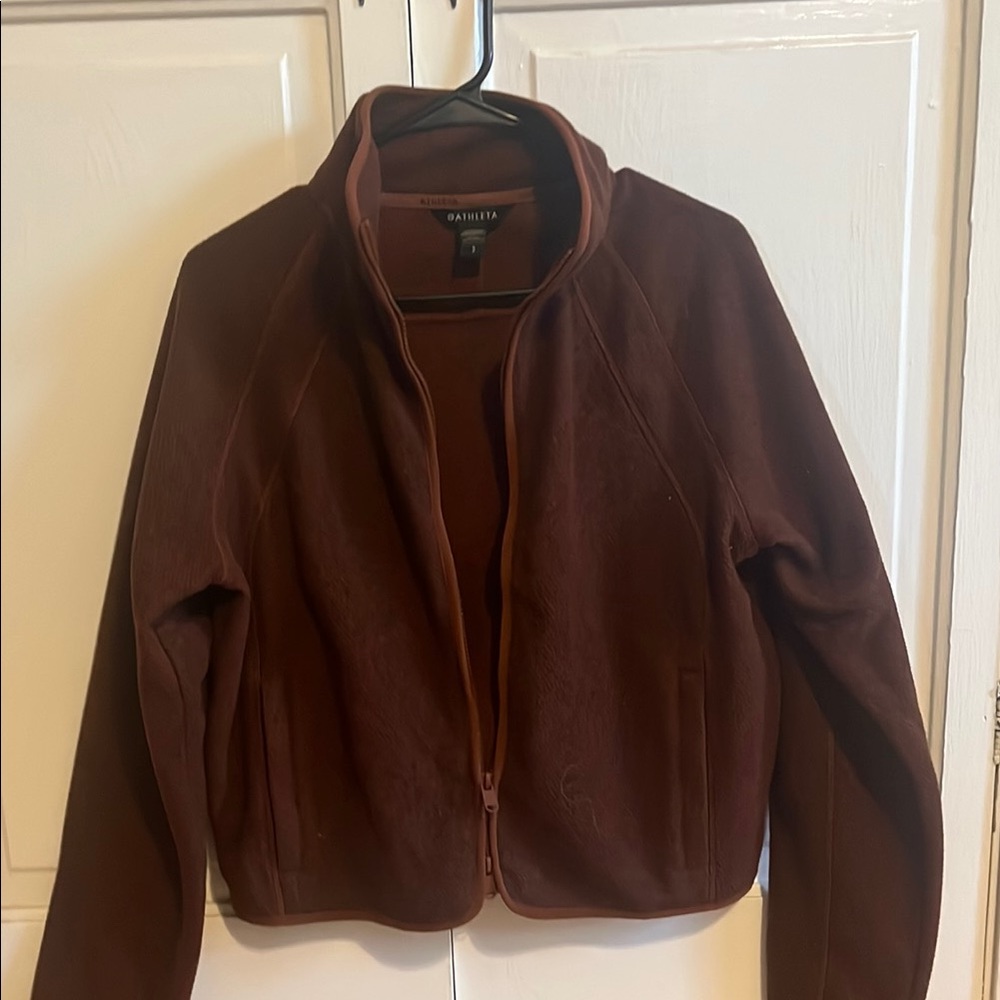 Athleta Brown fleece zip up jacket